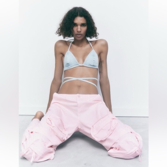 Zara Pink Convertible Cargo Pants Size 26 (US 2) - Picture 4 of 8